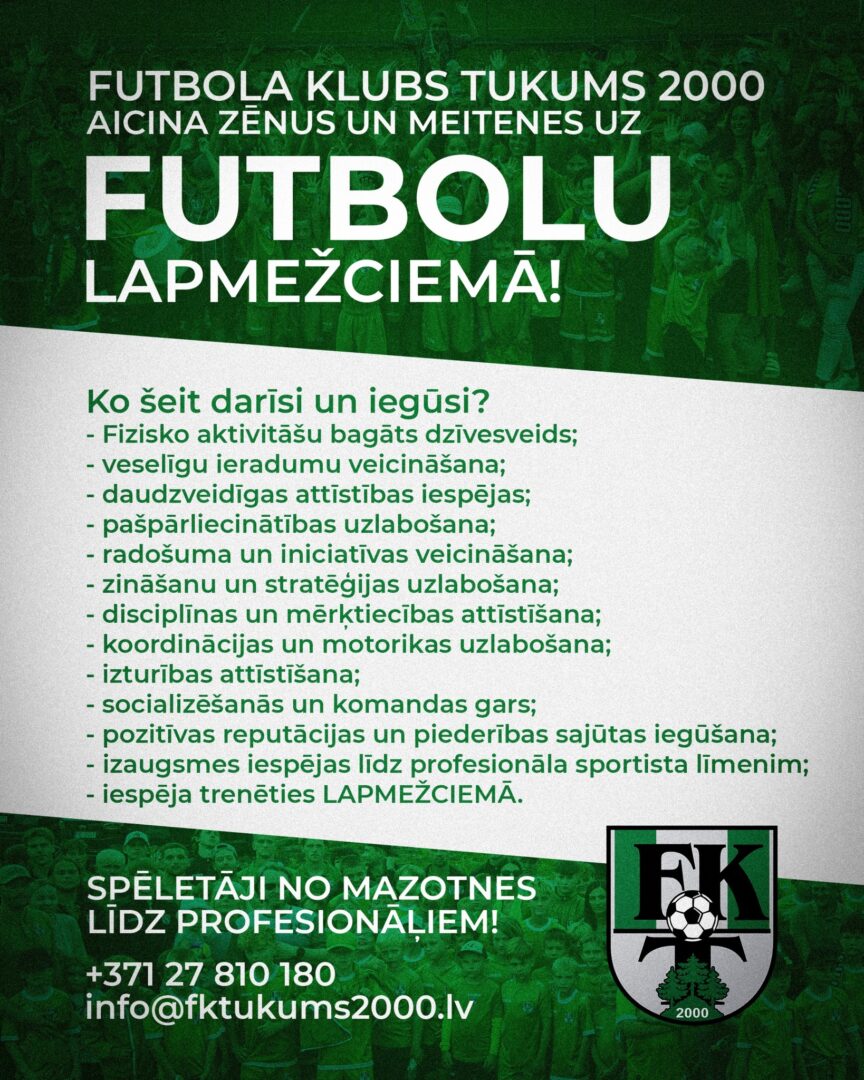 Lapmežciemā atveram futbola filiāli interesentiem!